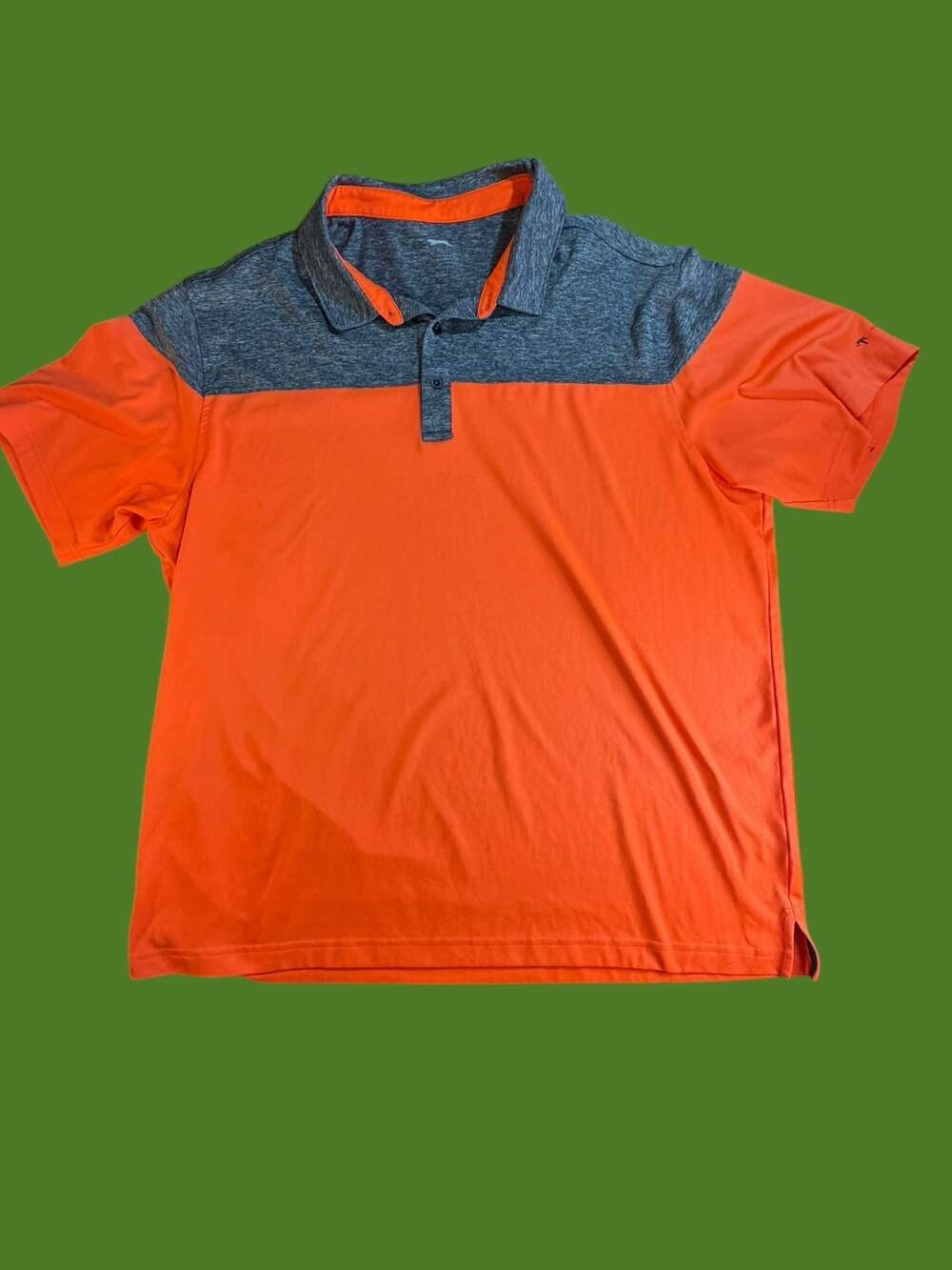 Slazenger Golf Mens Orange and Gray Colorblock Performance Polo Shirt Size XL